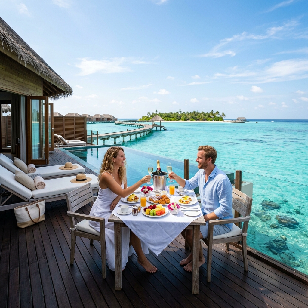 Overwater Villa Champagne Breakfast Maldives